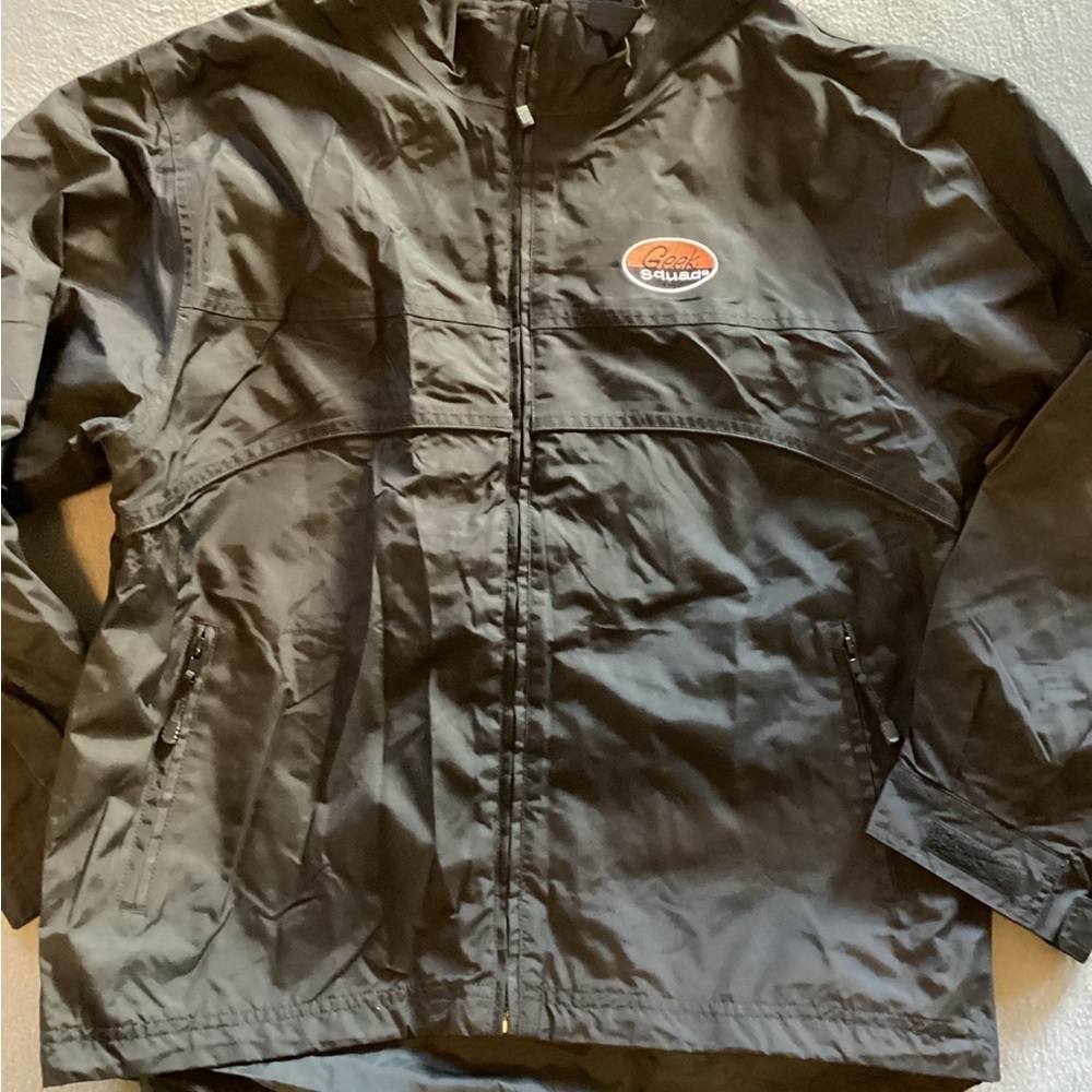 Best Buy Jacket Mens L Black Geek Squad Employee Workwear Windbreaker Coat